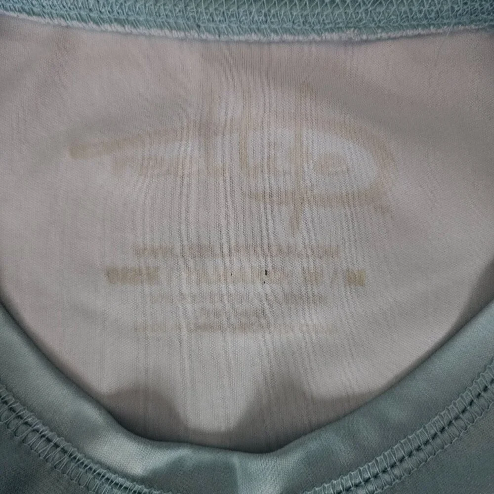 Reel Life Men's Teal Water Print Pattern Long Sleeve Pullover Shirt‎ Size M/M - Picture 7 of 12